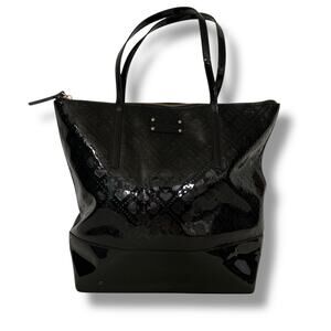 Kate Spade Beale Street Pammy black patent leather large tote bag purse handbag